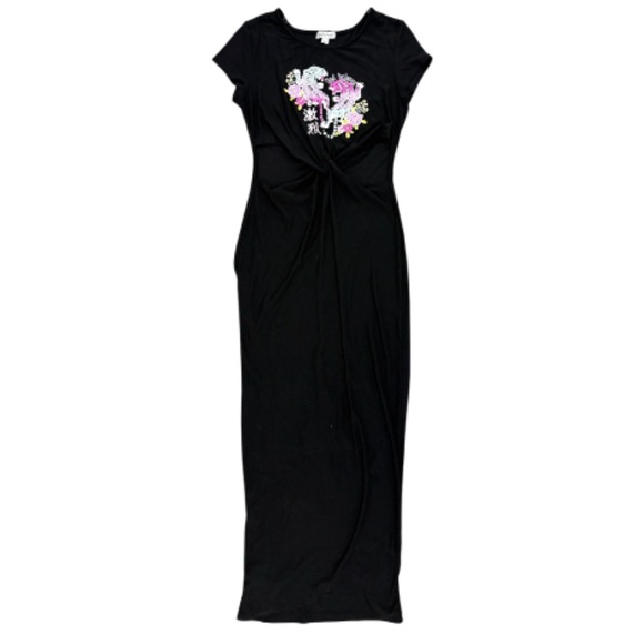Derek Heart Black Maxi Dress with Cut Out Accents - Picture 1 of 5